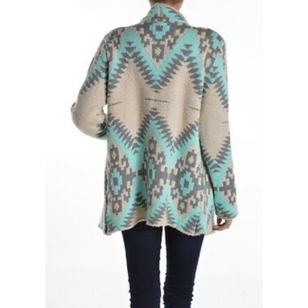 KATE Collection Aztec Cardigan Bonfire Aztec Cardigan S/M - Picture 2 of 6